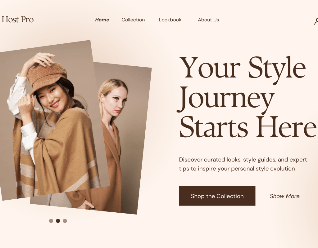 Two stylish women modeling neutral-toned fall fashion from Small Host Pro's new collection.